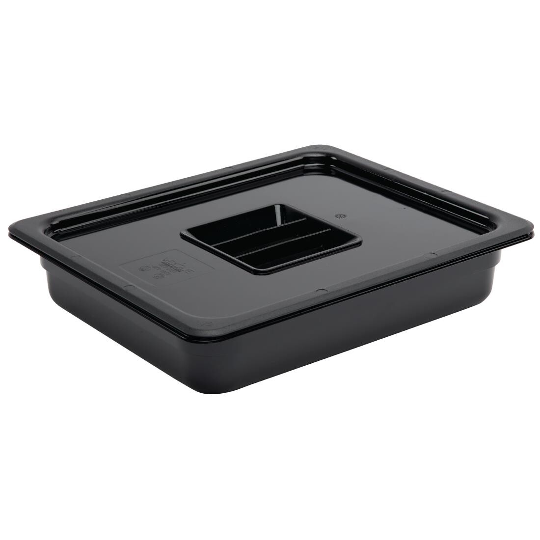 Vogue Polycarbonate 1/2 Gastronorm Container 65mm Black