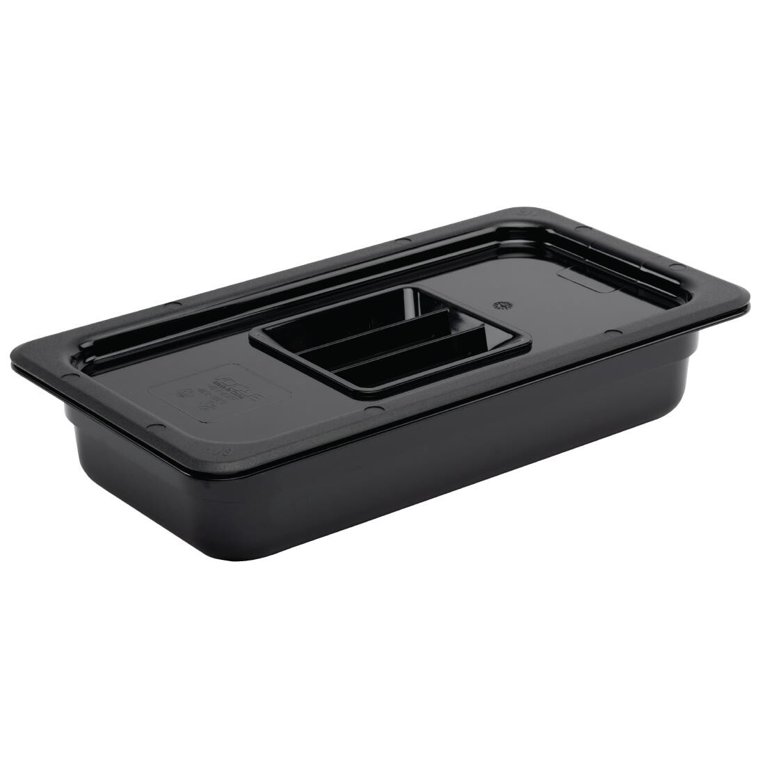 Vogue Polycarbonate 1/3 Gastronorm Container 65mm Black