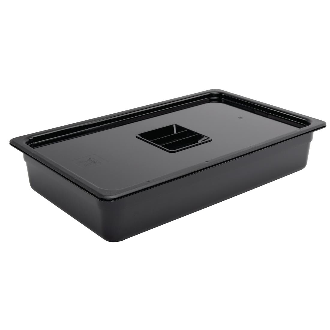 Vogue Polycarbonate 1/1 Gastronorm Container 100mm Black