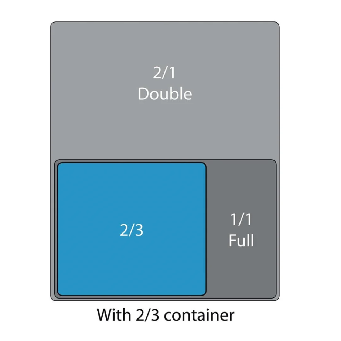 Vogue Stainless Steel 2/3 Gastronorm Pan 40mm