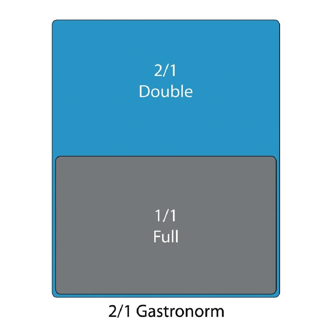 Vogue Stainless Steel GN 2/1 Double Size Gastronorm Pan 200mm