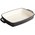 Vogue Black Rectangular Cast Iron Dish 2.8Ltr
