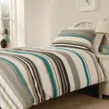 Mitre Essentials Madison Stripe Duvet Covers Teal - Image 1