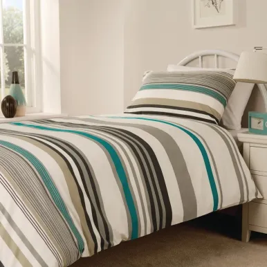 Mitre Essentials Madison Stripe Duvet Covers Teal