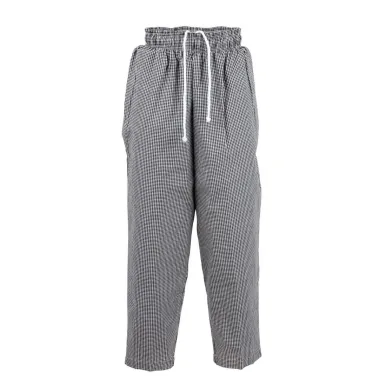 Chef Works Essential Baggy Pants Small Black Check