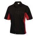 Chef Works Unisex Contrast Shirt Black and Red M