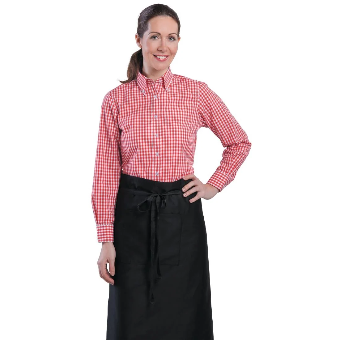 Uniform Works Womens Gingham Shirt Red S