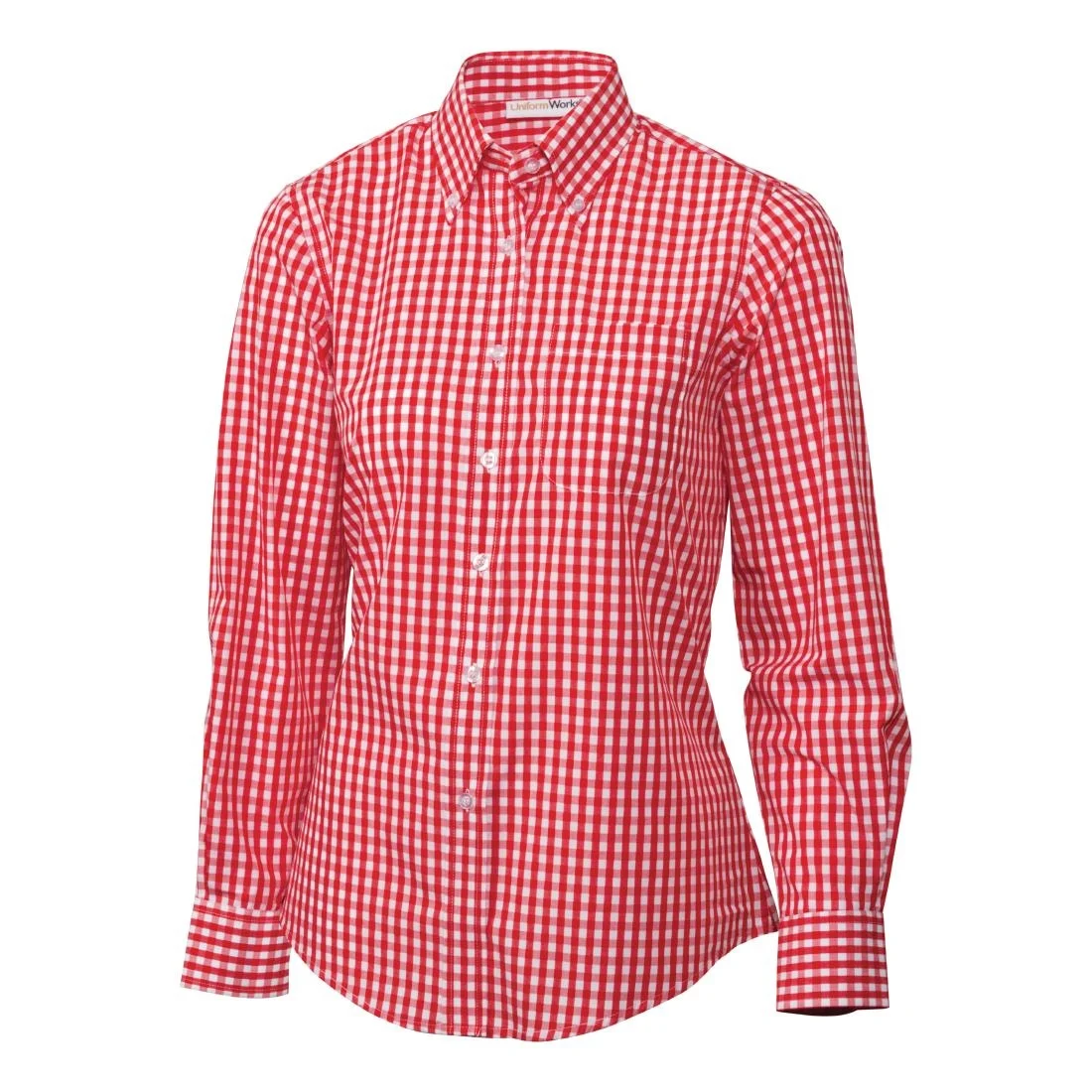 Uniform Works Womens Gingham Shirt Red XL