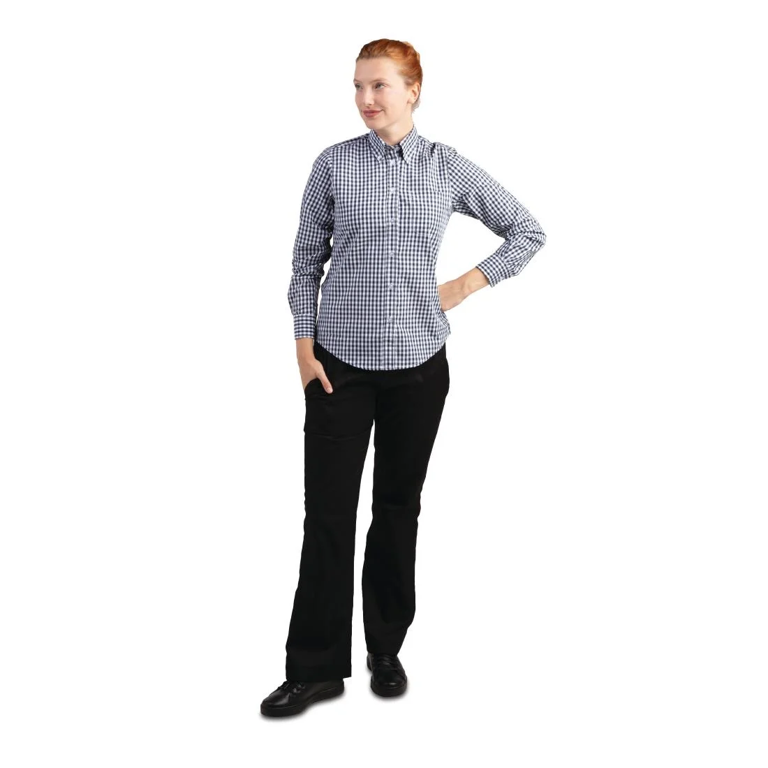 Uniform Works Womens Gingham Shirt Black S