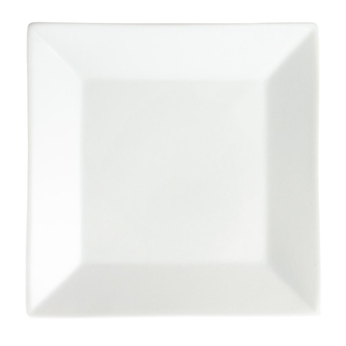 Olympia Whiteware Square Plates Wide Rim 250mm