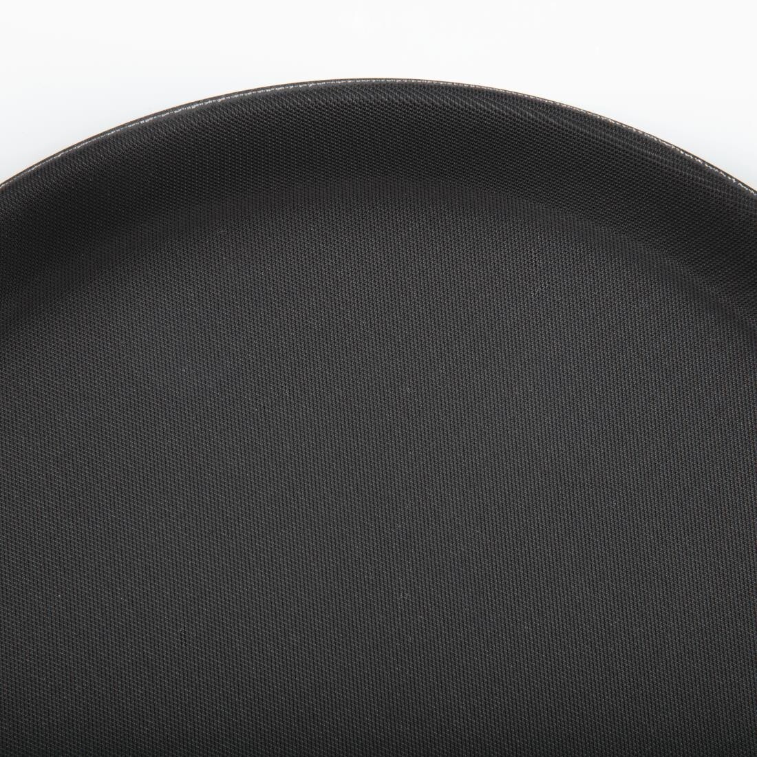 Kristallon Plastic Round Anti Slip Tray Black 11 in