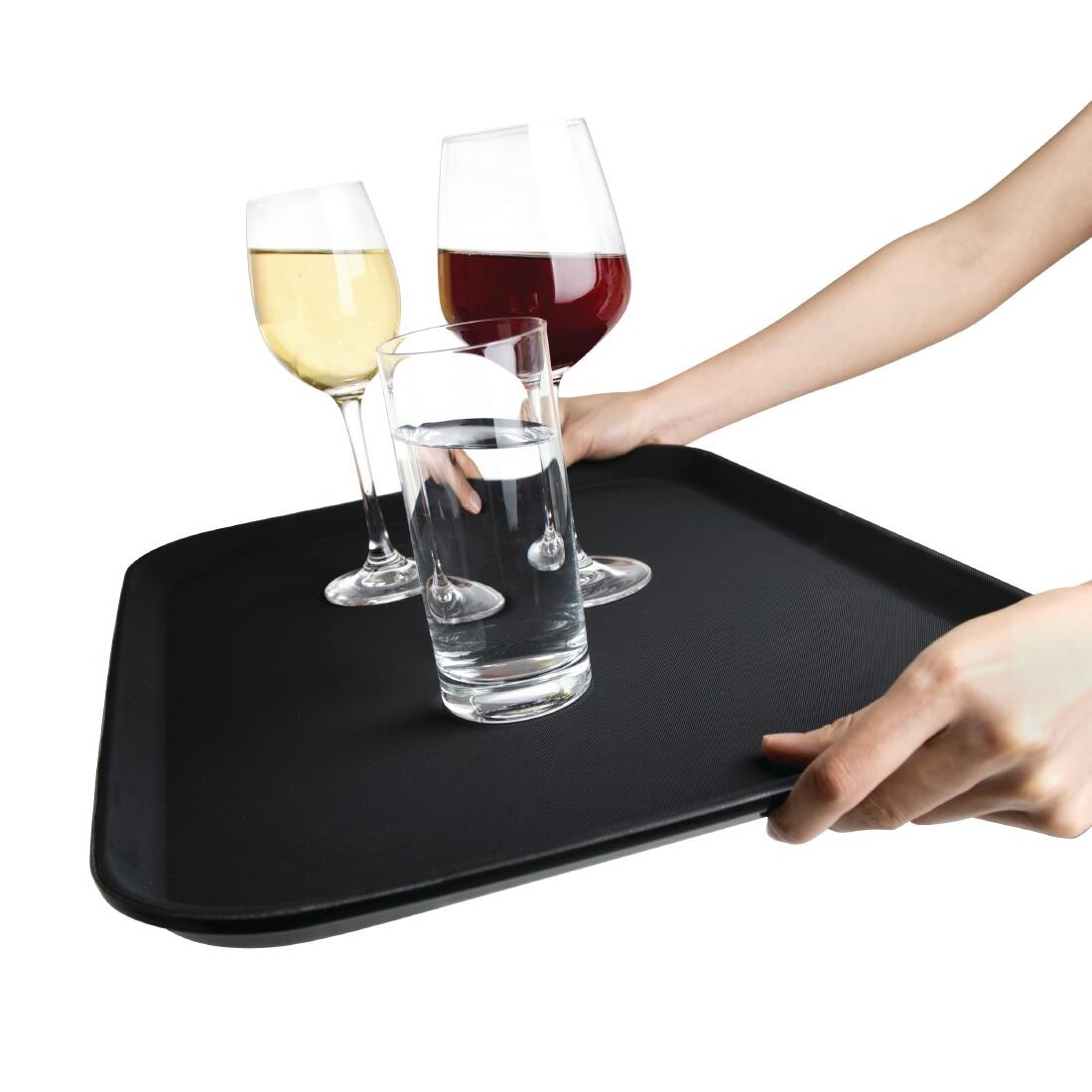 Kristallon Plastic Non Slip Tray Black 15 x 20 in