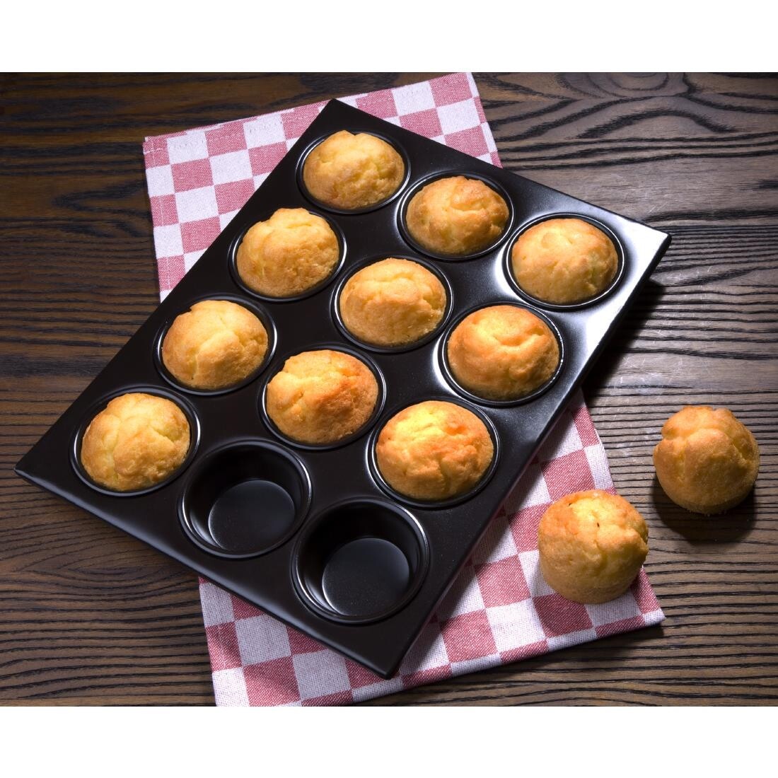 Vogue Aluminium Non-Stick 12 Cup Muffin Tray