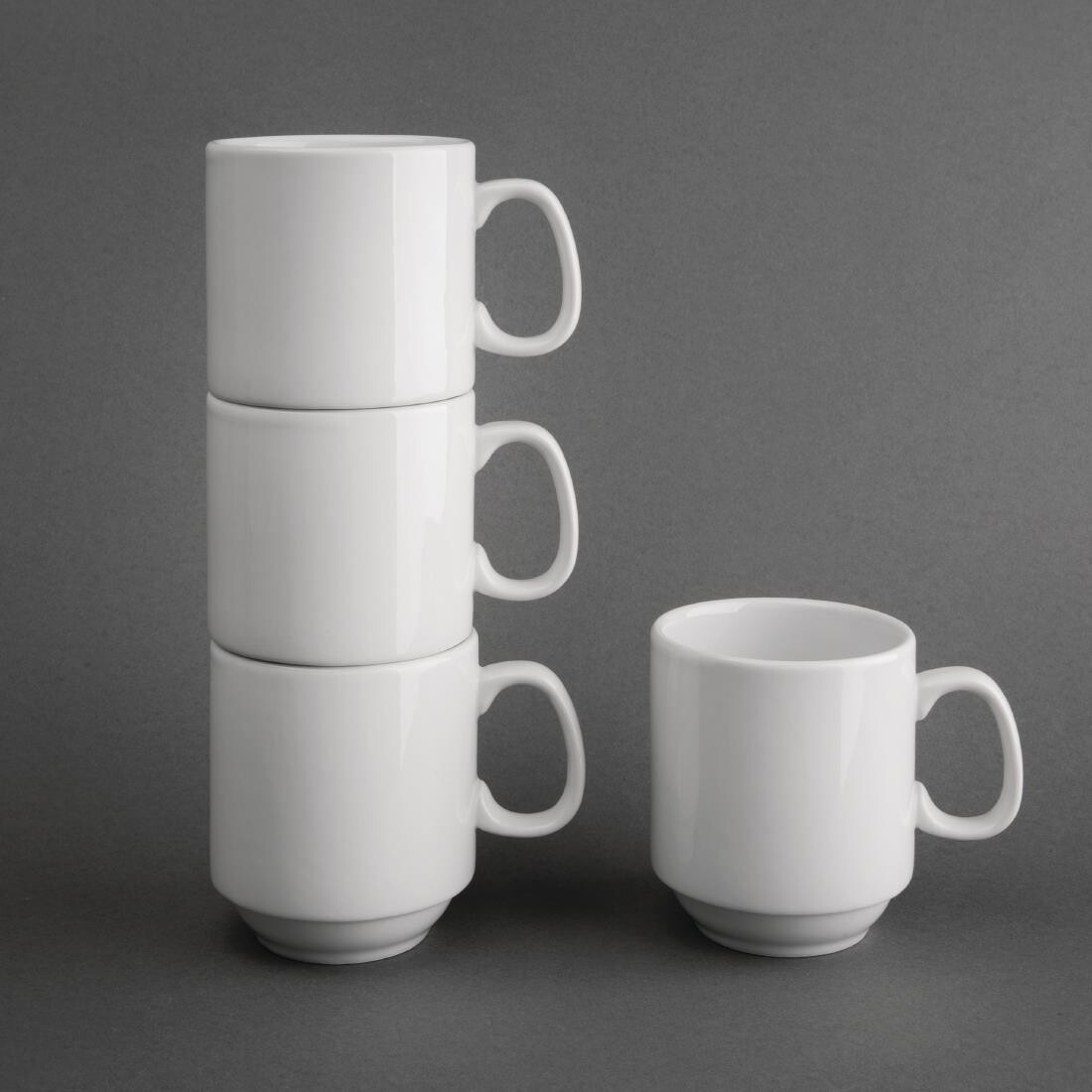 Olympia Whiteware Stacking Mugs 284ml 10oz