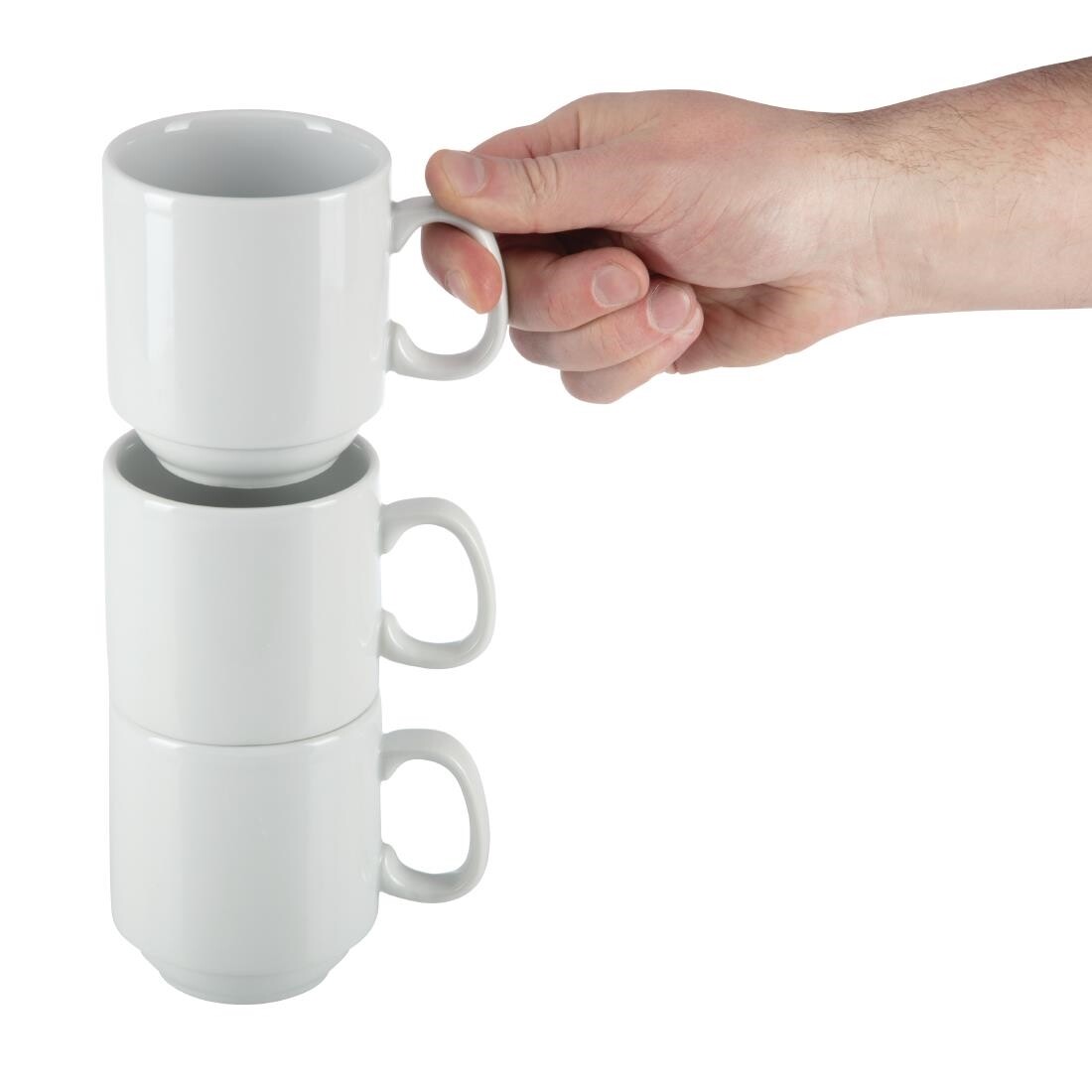Olympia Whiteware Stacking Mugs 284ml 10oz