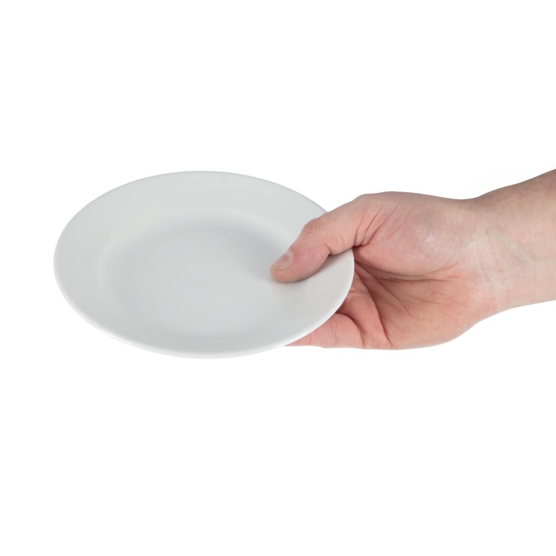 Olympia Whiteware Wide Rimmed Plates 165mm