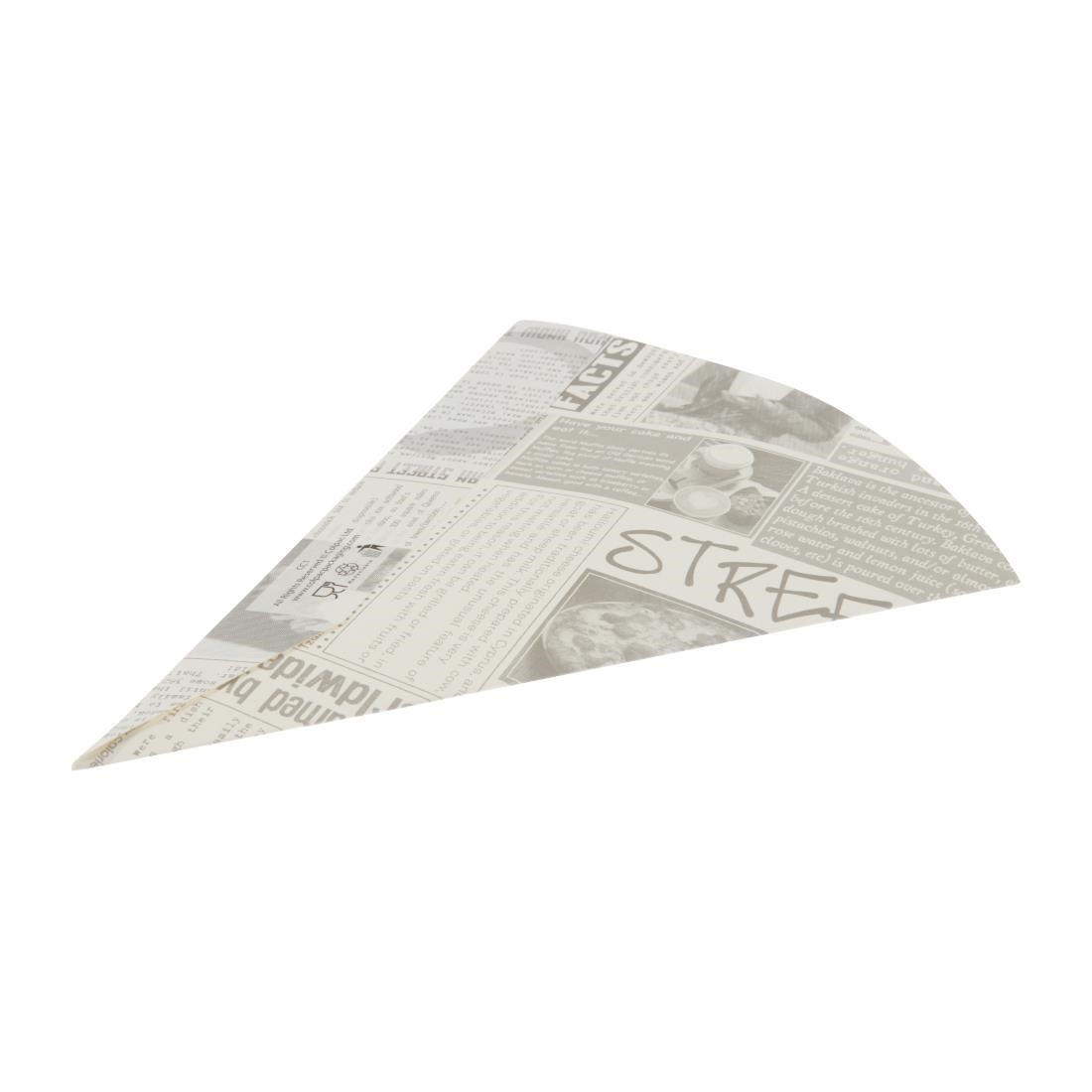 Disposable Newspaper Print Paper Chip Cones