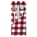 Gingham Polyester Napkins Red Check (10 Pack) - Image 1
