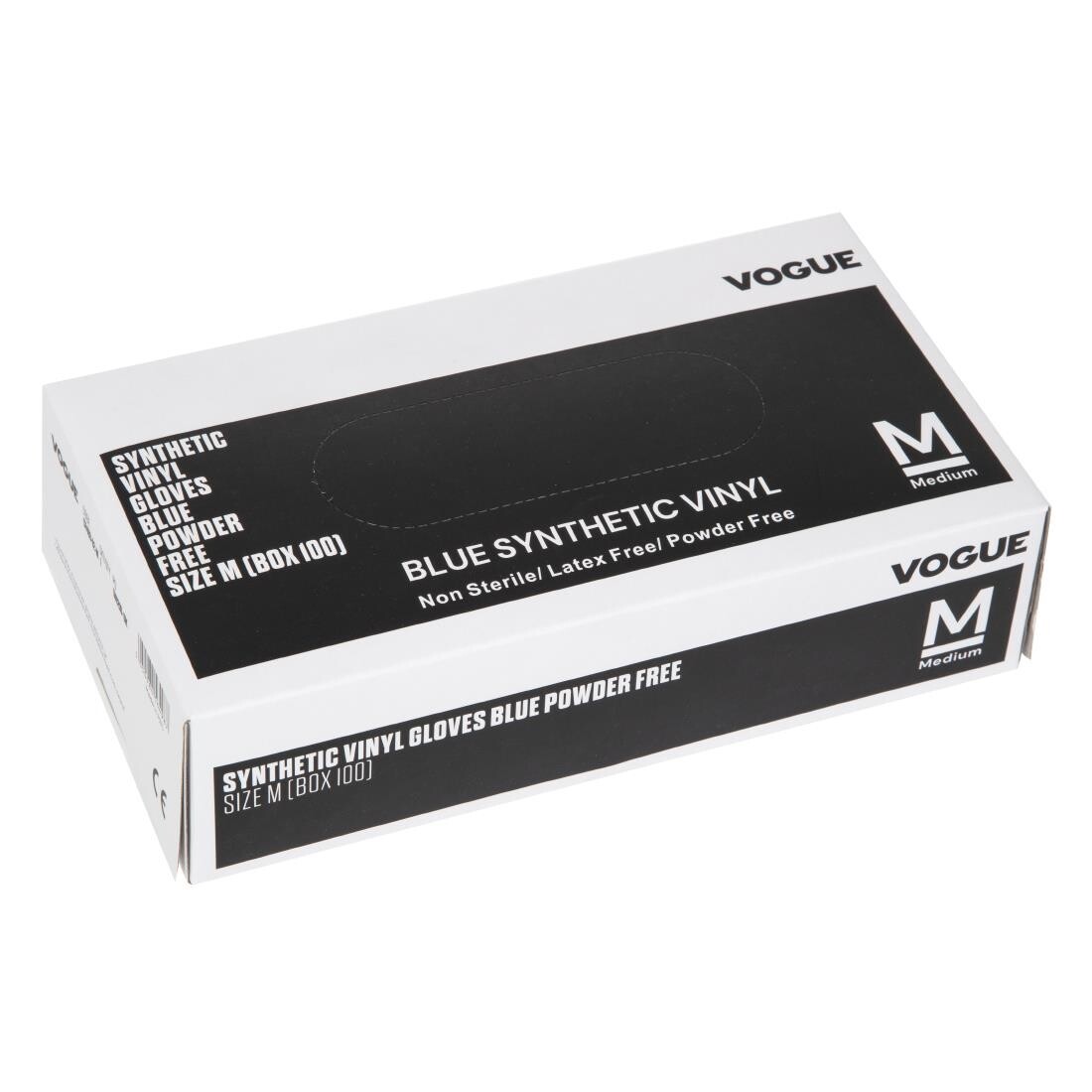 Vogue Vinyl Food Prep Gloves Blue Powder Free Medium