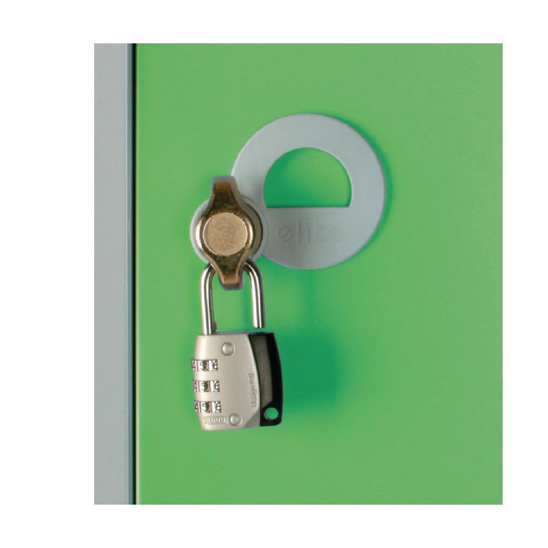 Elite Five Door Padlock Locker with Sloping Top Green
