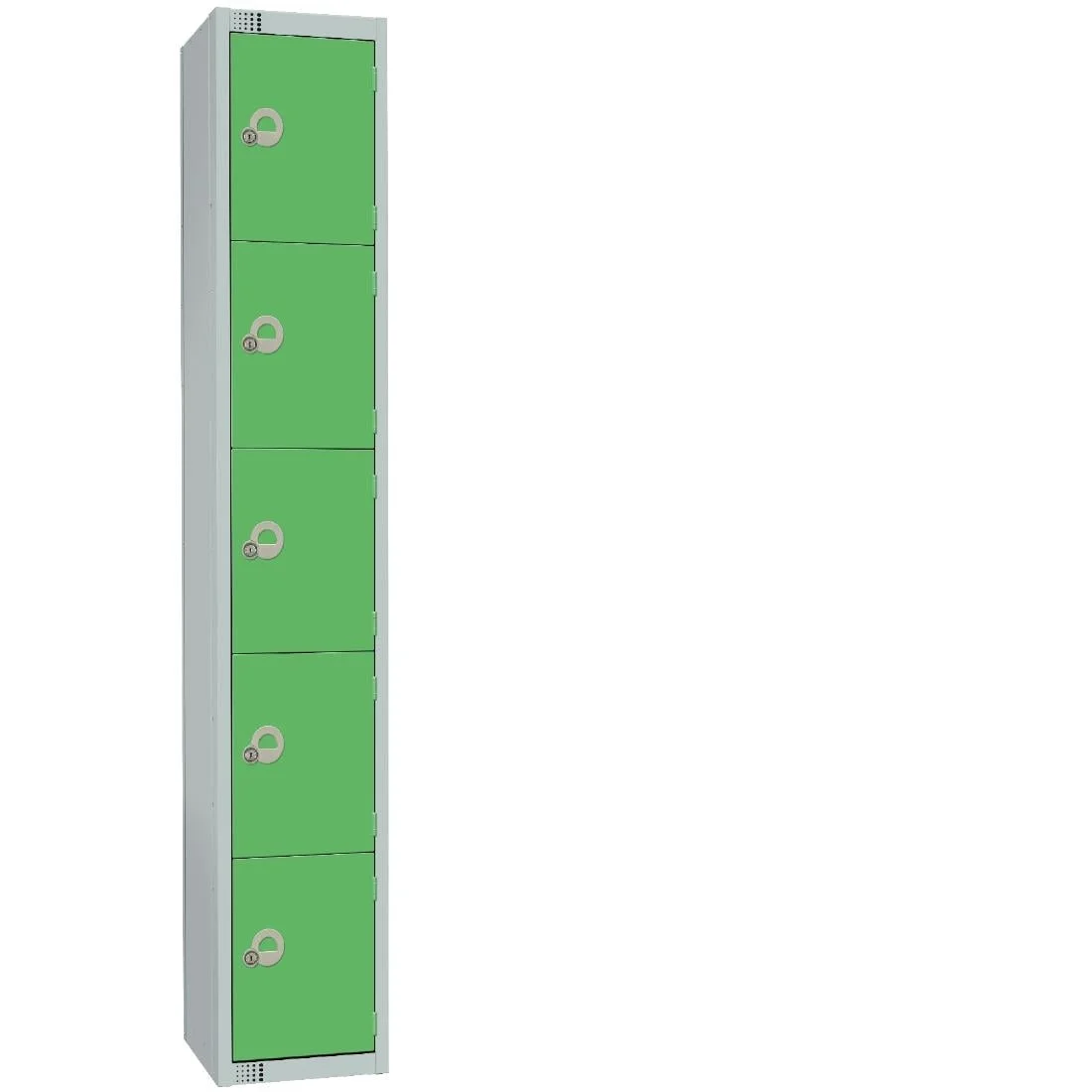 Elite Five Door Electronic Combination Locker with Sloping Top Green - Image 1