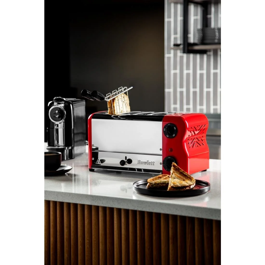 Rowlett Esprit 4 Slot Toaster Traffic Red w/2x Additional Elements & Sandwich Cage - Image 3