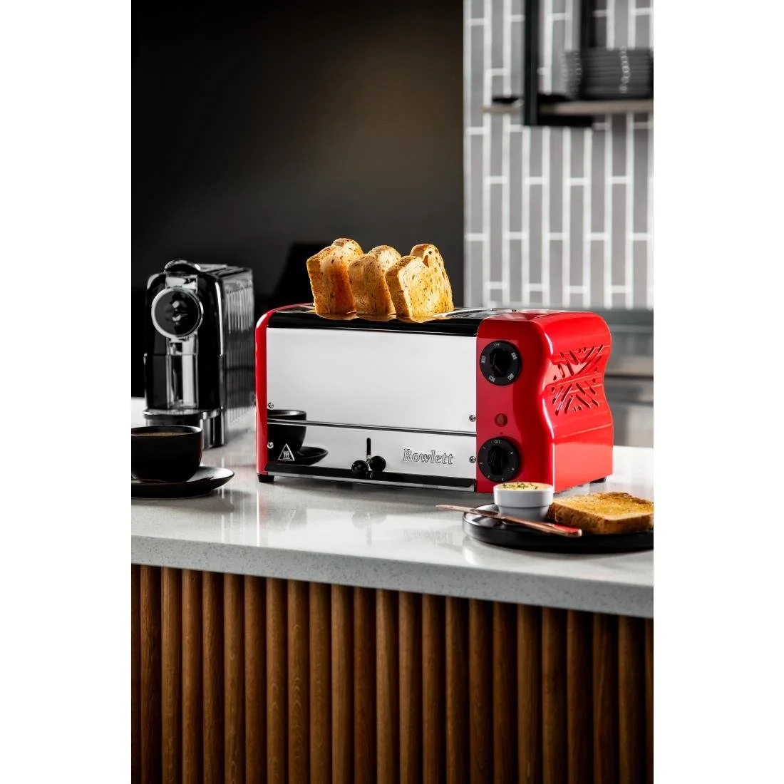 Rowlett Esprit 4 Slot Toaster Traffic Red w/2x Additional Elements & Sandwich Cage - Image 5