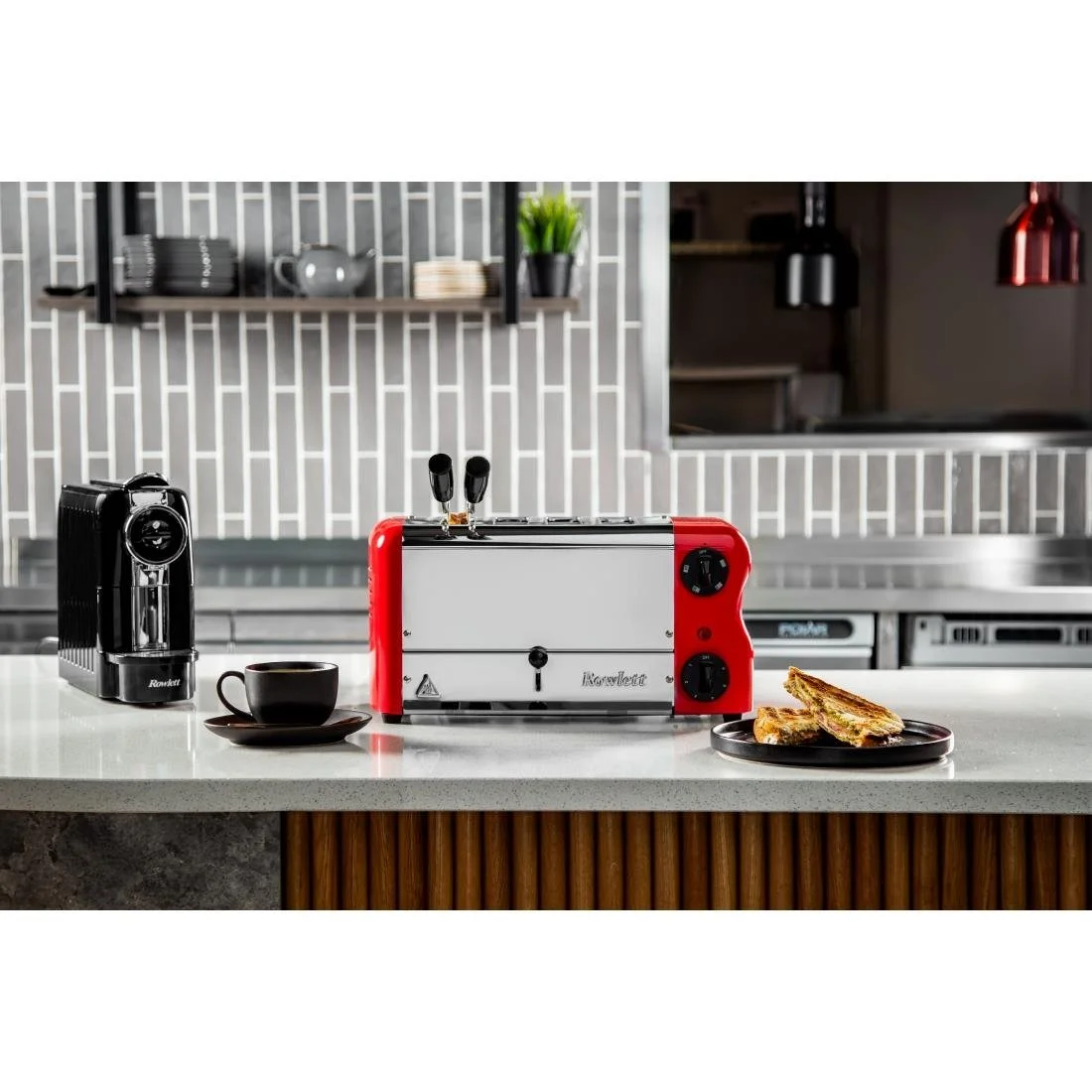 Rowlett Esprit 4 Slot Toaster Traffic Red w/2x Additional Elements & Sandwich Cage - Image 2