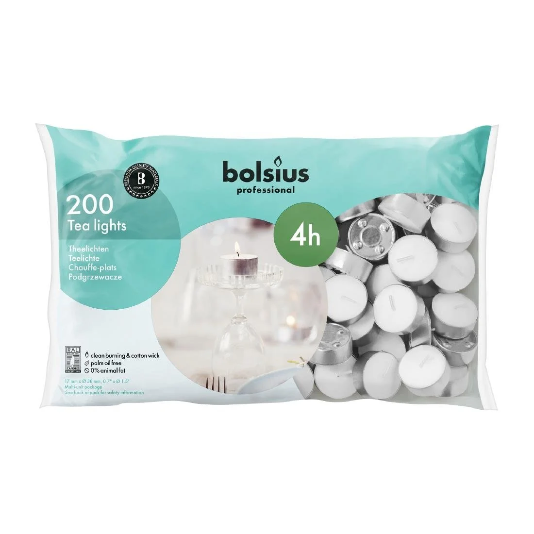 Bolsius Professional 4 Hour Tealights (200 Pack) - Image 3