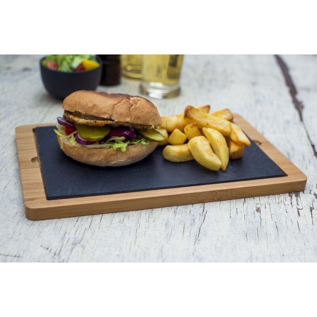 Olympia Smooth Edged Slate Platter 280x180mm