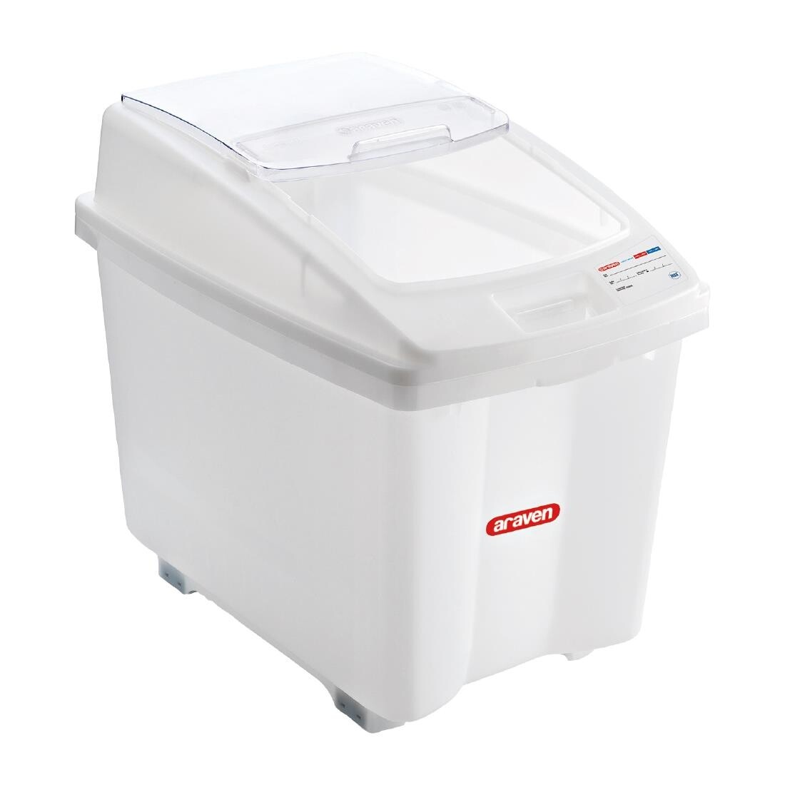 Araven Transparent Mobile Ingredient Bin 100Ltr