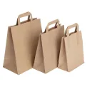 Fiesta Recyclable Flat Handle Paper Bags Brown (250 Pack) - Image 2