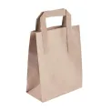 Fiesta Recyclable Flat Handle Paper Bags Brown (250 Pack) - Image 4