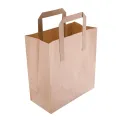 Fiesta Recyclable Flat Handle Paper Bags Brown (250 Pack) - Image 1
