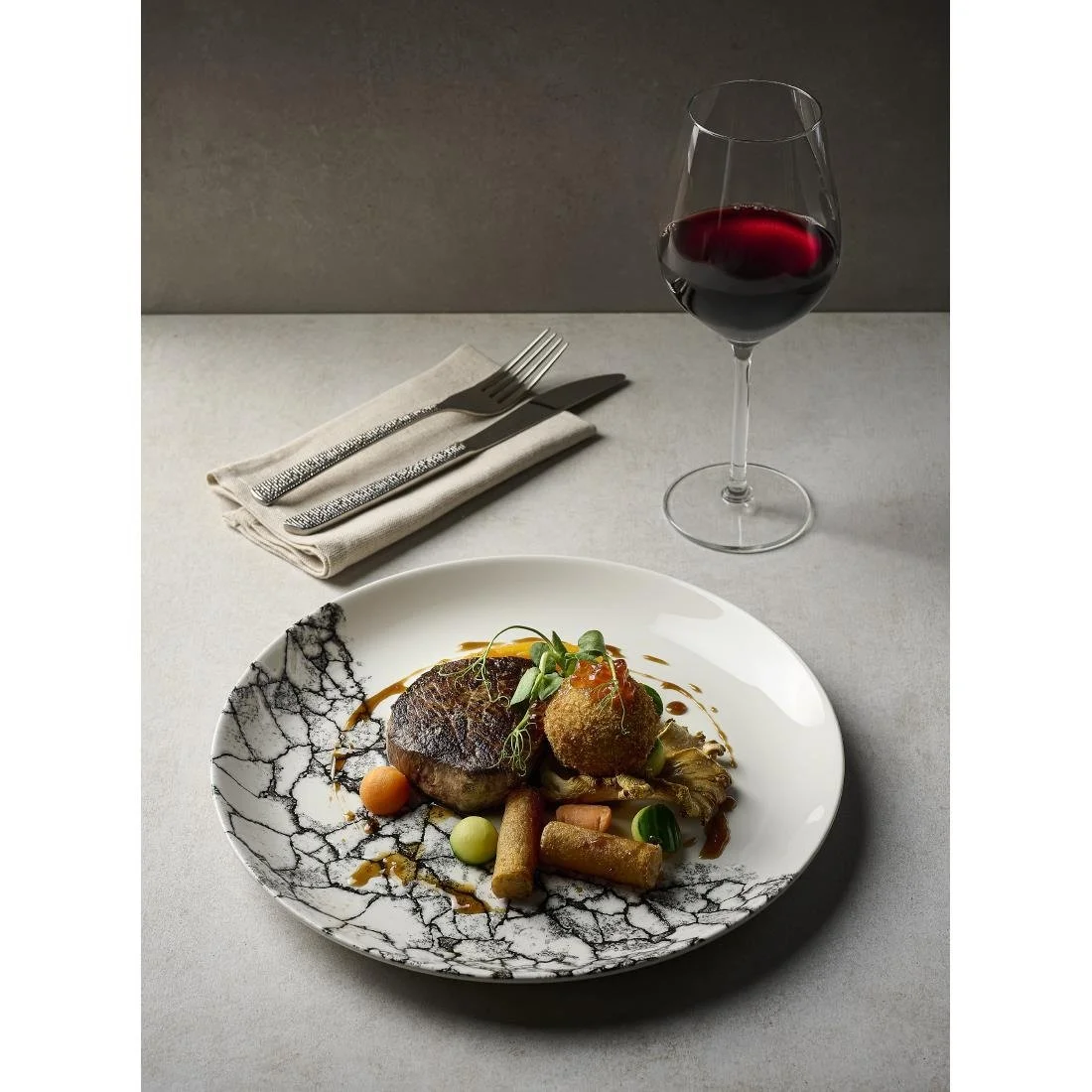 Churchill Kintsugi Accents Chefs Oblong Plates Quartz Black 298x153mm (12 Pack) - Image 5