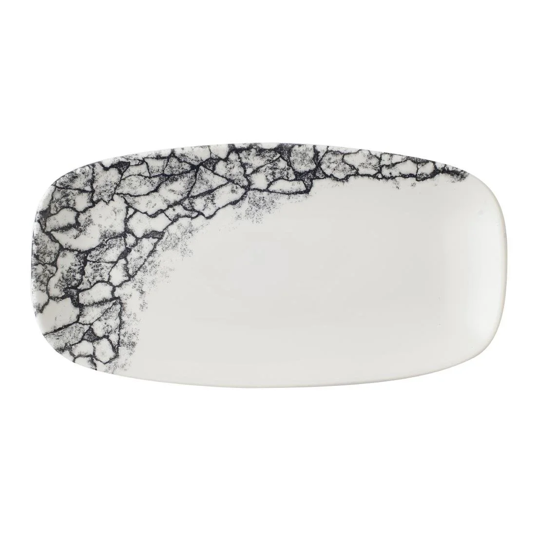 Churchill Kintsugi Accents Chefs Oblong Plates Quartz Black 298x153mm (12 Pack) - Image 1