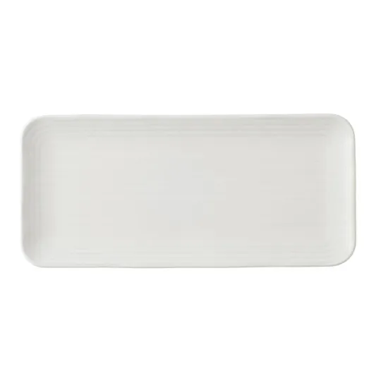 Dudson Harvest Norse White Organic Coupe Rect Platter 350 x 159mm (6 Pack)
