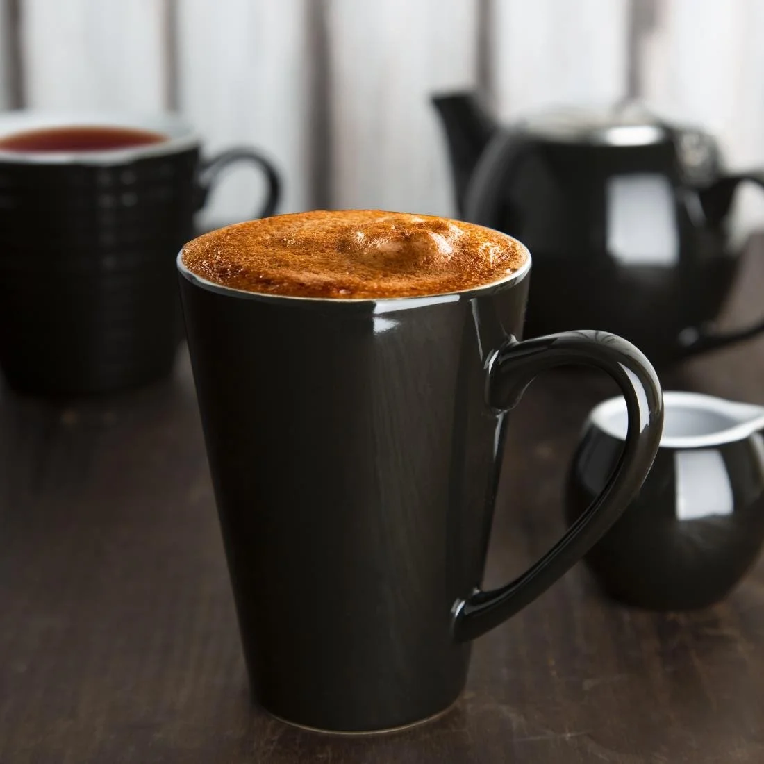 Olympia Cafe Latte Cups Black 340ml (12 Pack) - Image 14