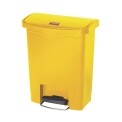 Rubbermaid Slim Jim Step on Bin Front Pedal 30Ltr Yellow