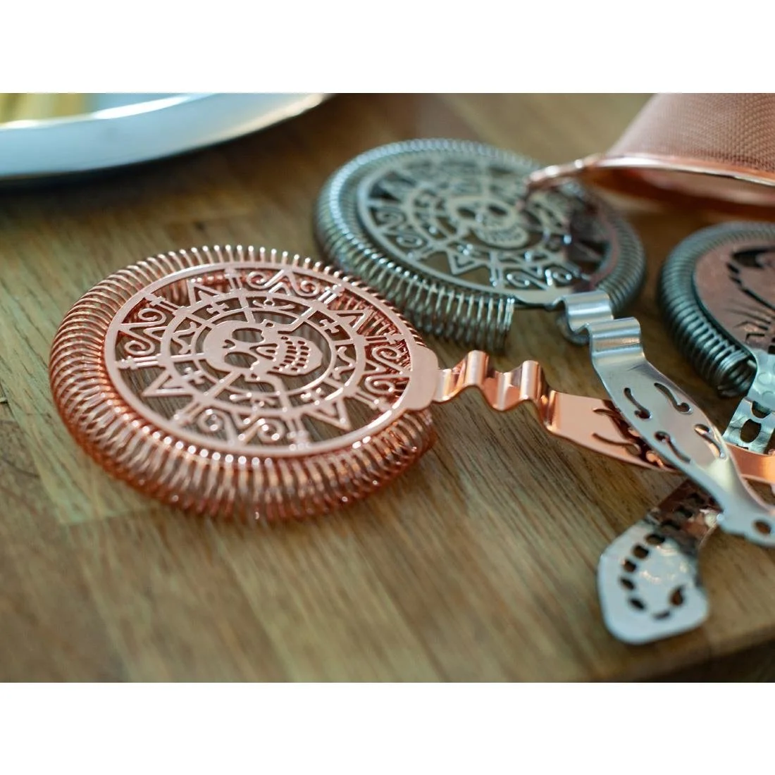 Beaumont Copper Plated Skull Throwing Strainer - Image 2