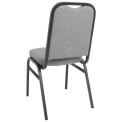 Bolero Steel Banqueting Chair Square Back with Grey Plain Cloth Pack 4