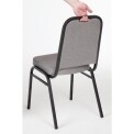 Bolero Steel Banqueting Chair Square Back with Grey Plain Cloth Pack 4