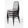 Bolero Steel Banqueting Chair Square Back with Grey Plain Cloth Pack 4