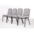 Bolero Steel Banqueting Chair Square Back with Grey Plain Cloth Pack 4