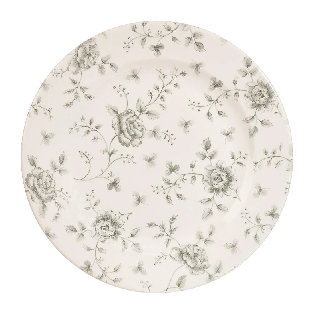 Churchill Vintage Prints Rose Chintz Profile Plates Grey 276mm (6 Pack)
