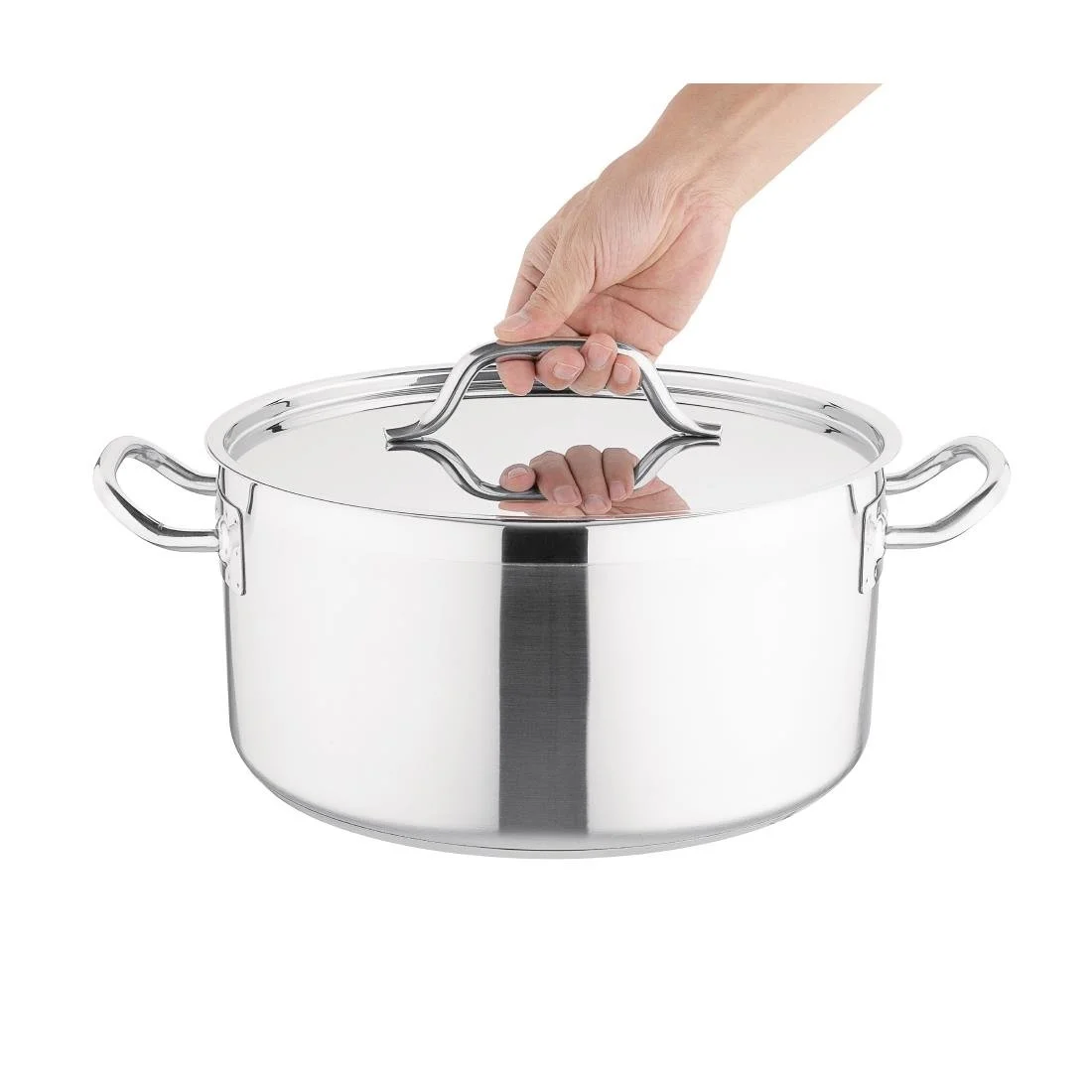 Nisbets Essentials Stainless Steel Stew Pot with Lid 32cm - Image 3