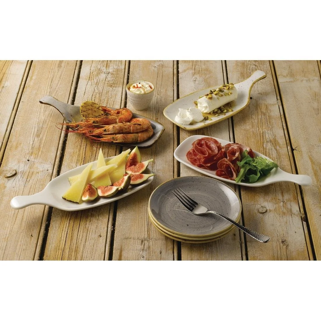 Churchill Stonecast Handled Paddles Peppercorn Grey 284mm (6 Pack) - Image 3