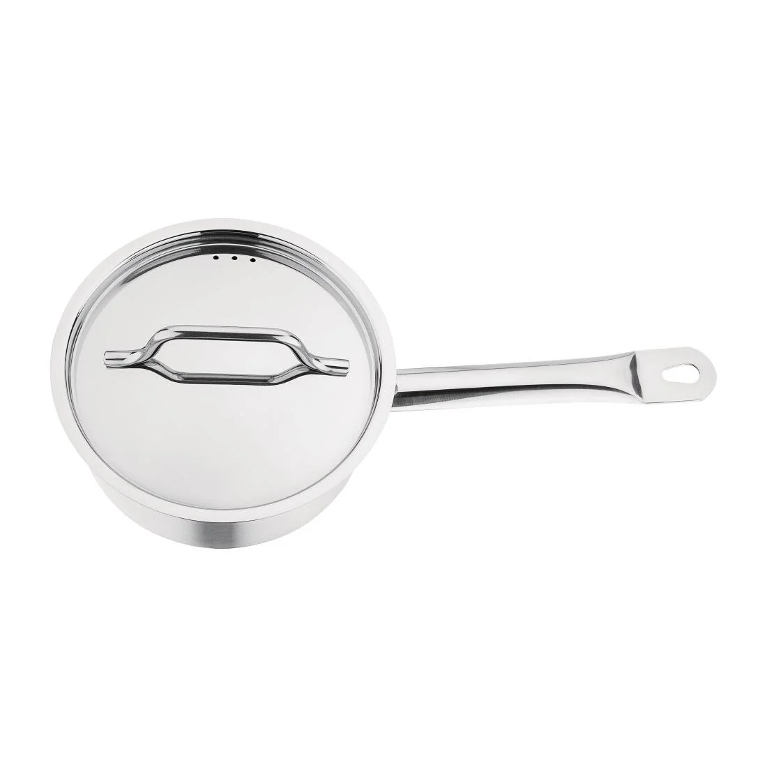 Nisbets Essentials Stainless Steel Saucepan with Lid 20cm - Image 2