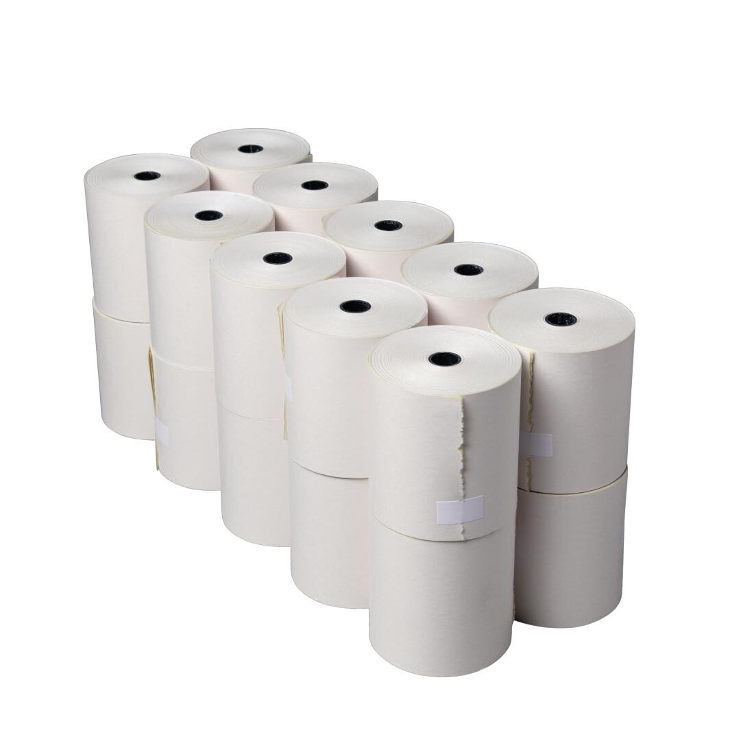 Non-Thermal 2ply White and Yellow Till Roll 76mm x 70mm