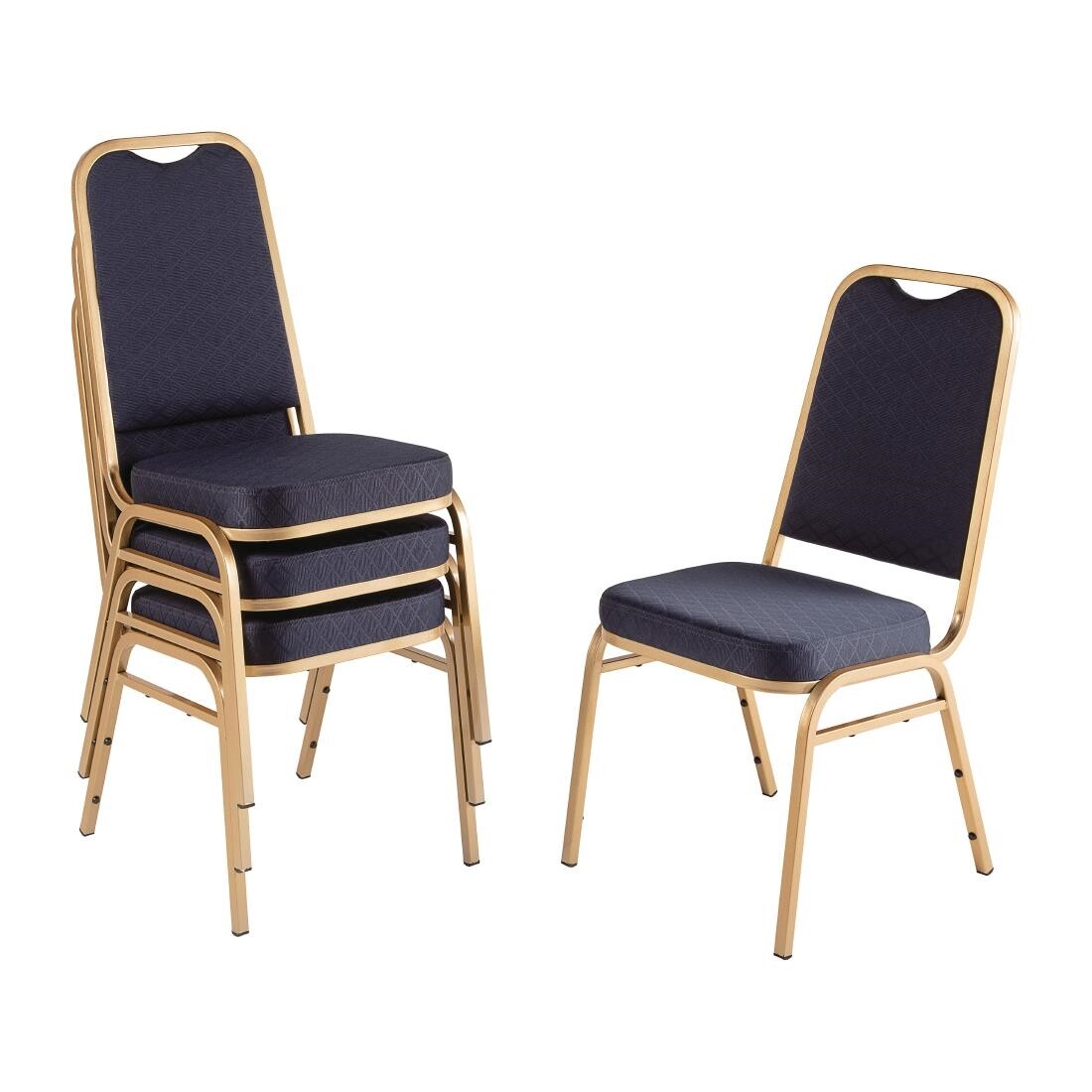 Bolero Squared Back Banquet Chair Blue (Pack of 4)